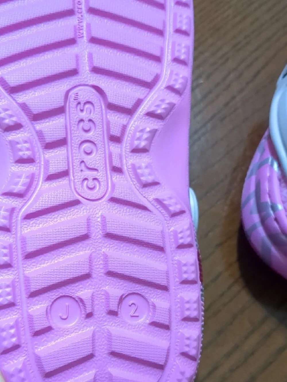 CROCS Pink Star-Pattern Fleece Clogs with Silver Strap